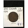 Image 1 : 1893(TP9) CANADA LARGE CENT! RARE TRIPLE PUNCHED 9!
