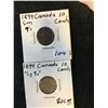 Image 1 : 1899 CANADA 10 CENTS LOT .LARGE AND SMALL 9,S!