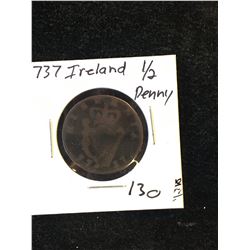 1737 IRELAND 1/2 PENNY!