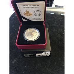 2016 CANADA $10 FINE SILVER COIN! CANADIAN MAPLE LEAVES