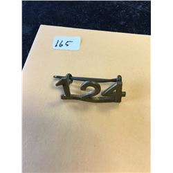 WWI CANADA 124th BATTALLION SHOULDER PIN