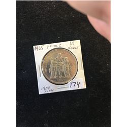 1965 FRANCE 10 FRANCS SILVER COIN!