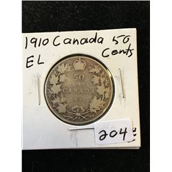 1910 (EDWARD LEAVES) CANADA 50 CENTS!