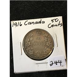 1916 CANADA 50 CENTS! NICE GRADE!