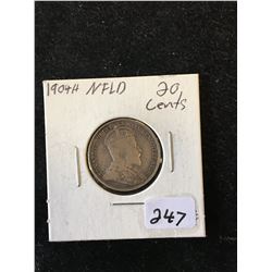 1904H NEWFOUNDLAND 20 CENTS!