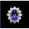 Image 2 : 14KT White Gold 6.57 ctw Tanzanite and Diamond Ring