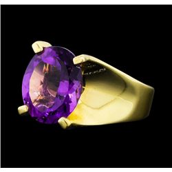 4.00 ctw Amethyst Ring - 14KT Yellow Gold