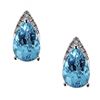 Image 1 : 1.42 ctw Apatite and Diamond Earrings - 18KT White Gold
