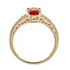 Image 2 : 0.87 ctw Fire Opal and Diamond Ring - 14KT Yellow Gold