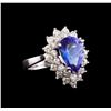 Image 1 : 14KT White Gold 3.65 ctw Tanzanite and Diamond Ring