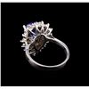 Image 3 : 14KT White Gold 3.65 ctw Tanzanite and Diamond Ring