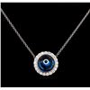 Image 1 : 0.37 ctw Diamond Evil Eye Pendant With Chain - 14KT White Gold