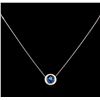 Image 2 : 0.37 ctw Diamond Evil Eye Pendant With Chain - 14KT White Gold