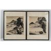 Image 1 : Pair Framed Korean/Chinese WC on Paper Landscape