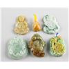 Image 1 : 6 Assorted Burma Jadeite Carved Pendants