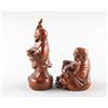 Image 3 : 2 Assorted Chinese Wood Happy Buddha Statues