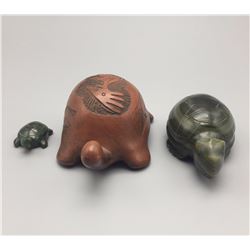 Group of Three Turtle Effigies