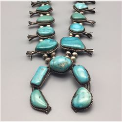 Large Turquoise Squash Blossom Necklace