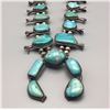 Image 1 : Large Turquoise Squash Blossom Necklace