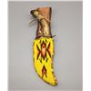 Image 2 : Handmade Apache Beaded Knife Sheath with Knife