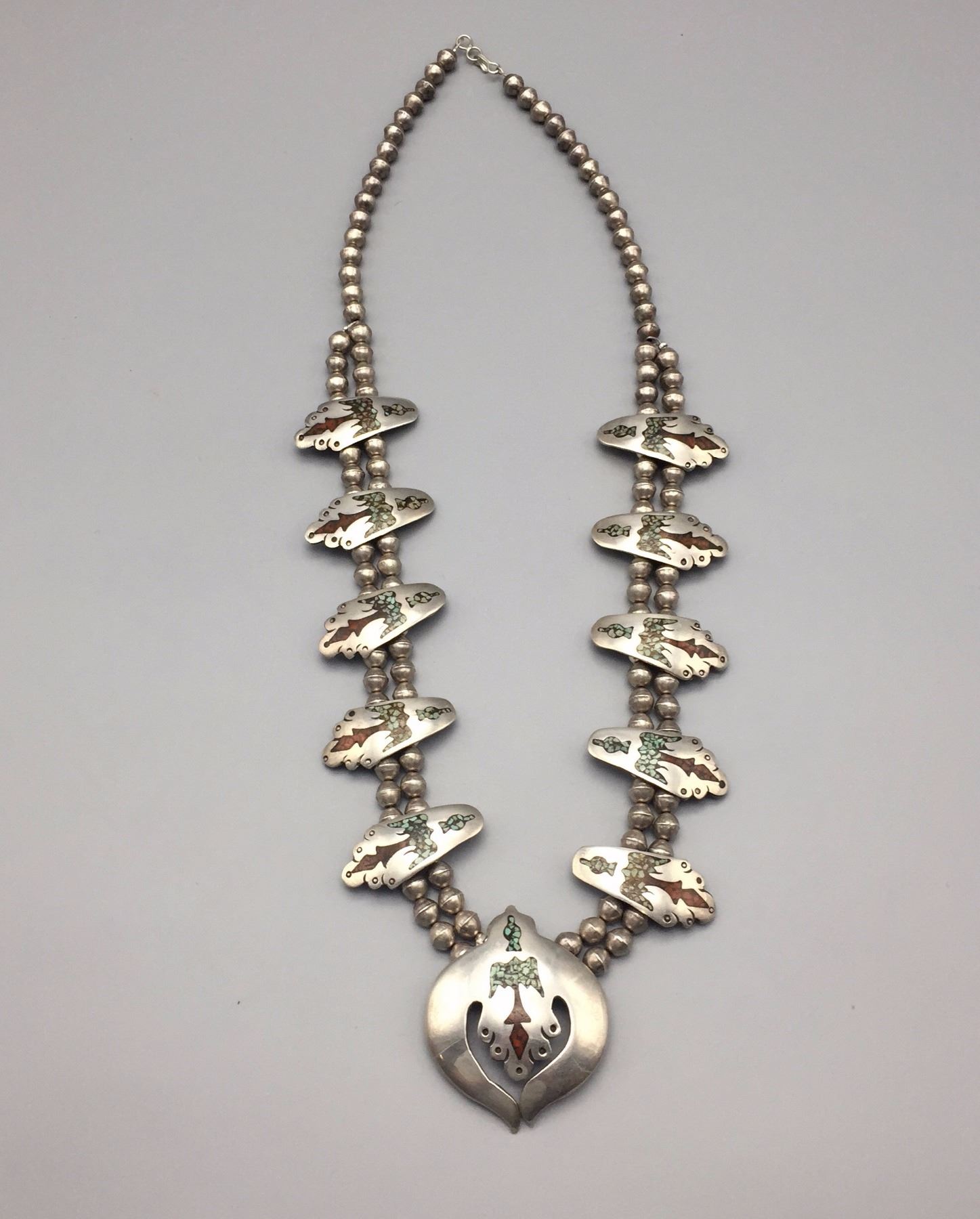 Vintage Unique Squash Blossom Style Necklace