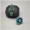 Image 2 : Pair of Turquoise Rings