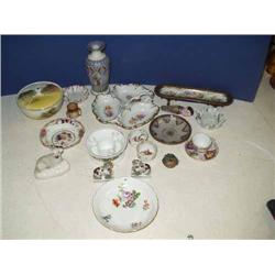 A quantity of Continental and British ceramics, including Meissen and transfer-printed stoneware....