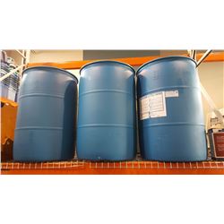 3 BLUE PLASTIC BARRELS