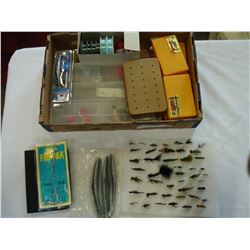 FISHING FLIES TACKLE AND BOXES