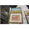 Image 1 : SIGNED WATER COLOR AND OIL CANVAS OF WHEAT IN FIELDS