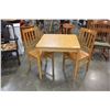 Image 2 : PINE DINING TABLE WITH 2 CHAIRS