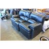 Image 2 : BLACK LEATHER ROCKING RECLINING LOVE SEAT WITH CENTER CONSOLE