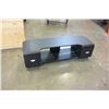 Image 1 : NEW BLACK MODERN W/ GLASS SHELF ROLLING TV STAND