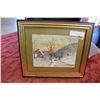 Image 1 : SIGNED WATER COLOR OF RIVER SCENE IN WINTER BY GLADYS MONT GOMERY