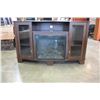 Image 2 : MODERN ENTERTAINMENT STAND W/ BUILT IN FIREPLACE