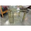 Image 3 : BRASS AND GLASS NESTING END TABLE SET