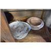 Image 2 : SHELF LOT OF ESTATE CHINA POTTERY COOKIE JAR AND PLANTERS ETC