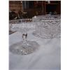 Image 3 : PINWHEEL CRYSTAL FOOTED BOWL, PEDASTAL DISH AND GLASSES