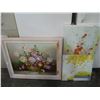 Image 1 : OIL PAINTING ON CANVAS AND 2 NEW CANVAS PRINTS