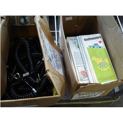BOX OF MAPS AND STRAPS