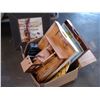 Image 1 : BOX OF PLATTERS WOOD BULLDOZER AND PRINT