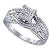 Image 1 : 0.33 CTW Diamond Square Cluster Ring 10KT White Gold - REF-44H9M