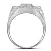 Image 2 : 2.5 CTW Mens Diamond Square Cluster Ring 10KT White Gold - REF-176F2N