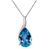 Genuine 4.7 ctw Blue Topaz Necklace Jewelry 14KT White Gold - REF-31R4P