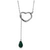 Genuine 3.3 ctw Emerald Necklace Jewelry 14KT White Gold - REF-37F4Z