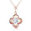 Genuine 0.55 ctw Aquamarine Necklace Jewelry 14KT Rose Gold - REF-20H9X