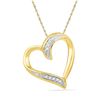 Image 1 : 0.03 CTW Diamond Heart Outline Pendant 10KT Yellow Gold - REF-7X4Y