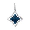 0.50 CTW Blue Color Diamond Star Pendant 10KT White Gold - REF-22M4H