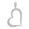 0.05 CTW Diamond Milgrain Open-center Heart Pendant 10KT White Gold - REF-8K9W