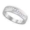 0.25 CTW Diamond Channel-set Mens Masculine Lightweight Ring 10KT White Gold - REF-22H4M